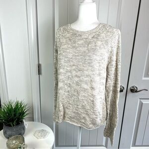 Eileen Fisher sweater cream grey women’s size large lightweight knit